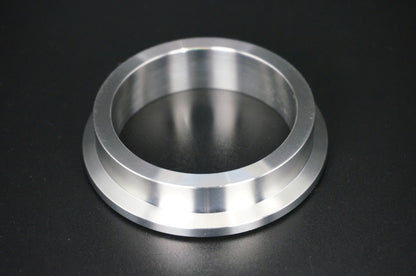 Garrett V-band turbine inlet flange 76mm OD, machined 304 stainless, spigot side