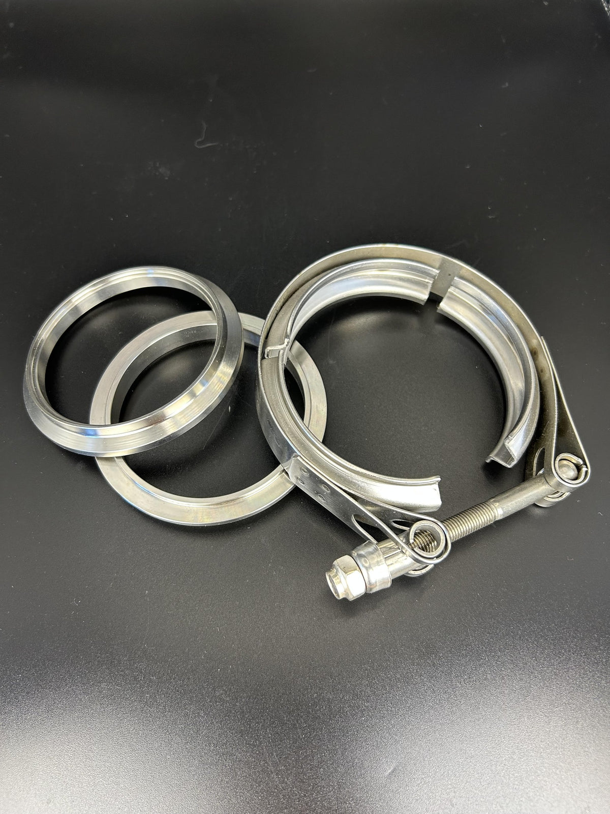 76mm V-band kit with stainless steel flanges and standard stainless steel clamp